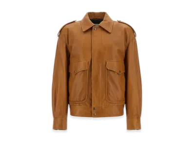 Saint Laurent Women's Oversized Leather Jacket "Brown"