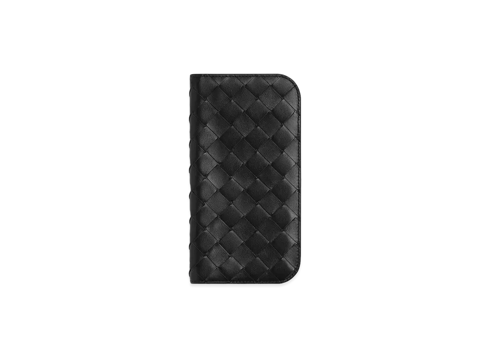 Bottega Veneta Intrecciato iPhone 16 Pro Max Folio Case "Black"