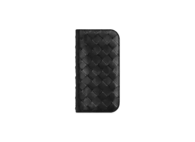 Bottega Veneta Intrecciato iPhone 16 Pro Max Folio Case "Black"