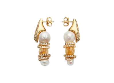 Bottega Veneta Twist Earrings "Citrine/White"