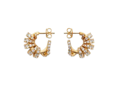 Bottega Veneta Twist Hoop Earrings "White"