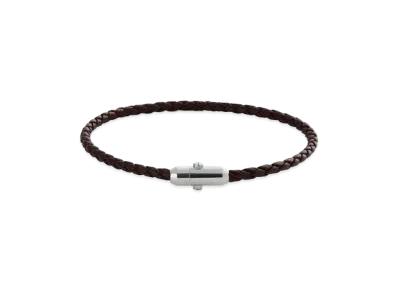 Bottega Veneta Leather Bracelet "Fondente"