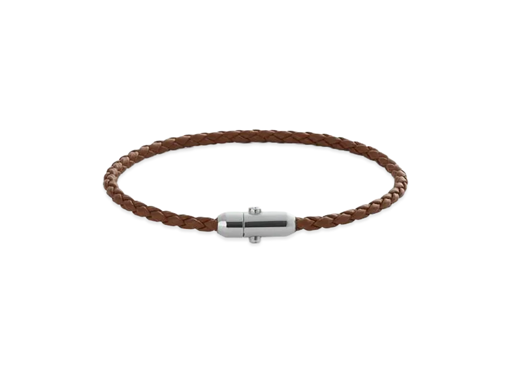 Bottega Veneta Leather Bracelet "Dark Leather"