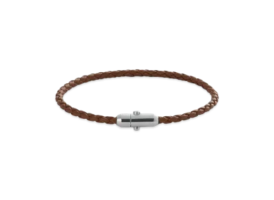Bottega Veneta Leather Bracelet "Dark Leather"
