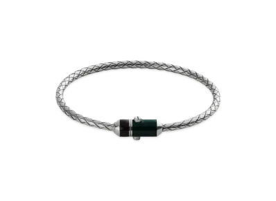 Bottega Veneta Intrecciato Bracelet "Black/Emerald Green"