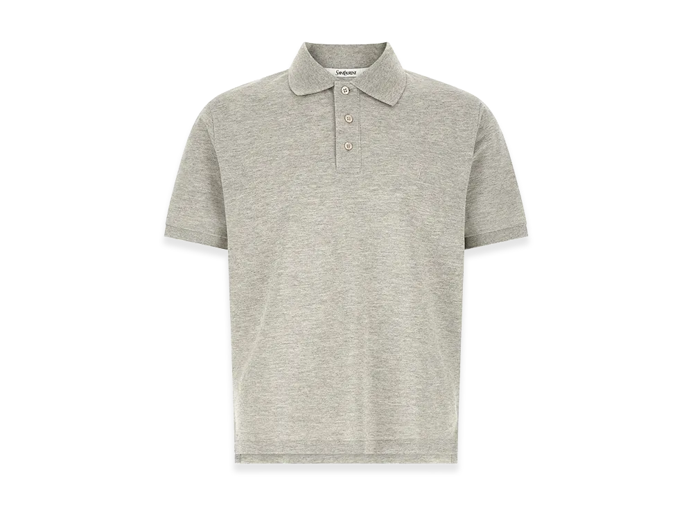 Saint Laurent 'Cassandre' Polo Shirt "Grey"