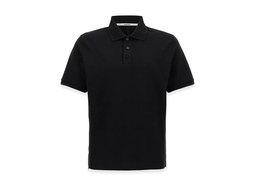 Saint Laurent Logo Embroidery Polo Shirt "Black"
