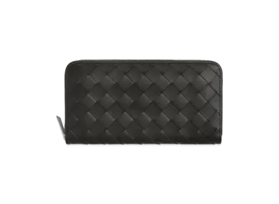 Bottega Veneta Intrecciato Zip Around Wallet "Graphite/Rainbow"