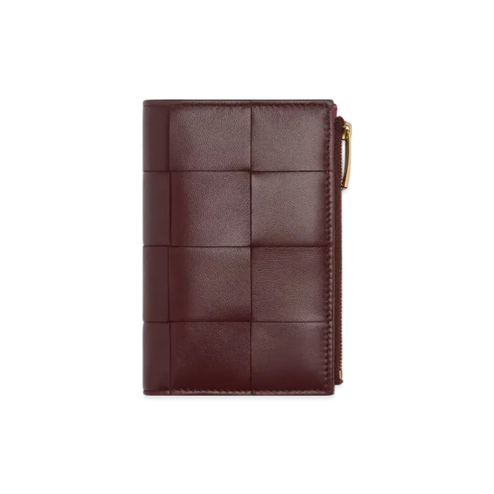 Bottega Veneta Cassette Medium Bi-Fold Wallet "Madder Brown/Rosewood"