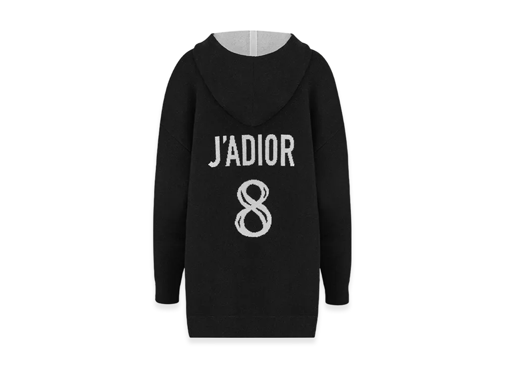 Dior Women's J'adior 8 Hooded Sweater Cashmere Rear Signature "Black"