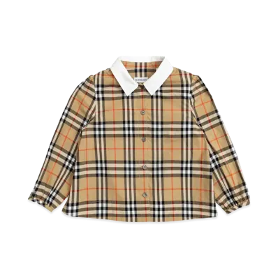 Burberry Kids Checked Shirt "Beige"