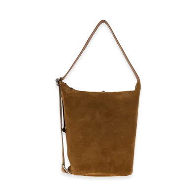 LOEWE Camel Suede Medium Loop Bucket Bag "Camel"