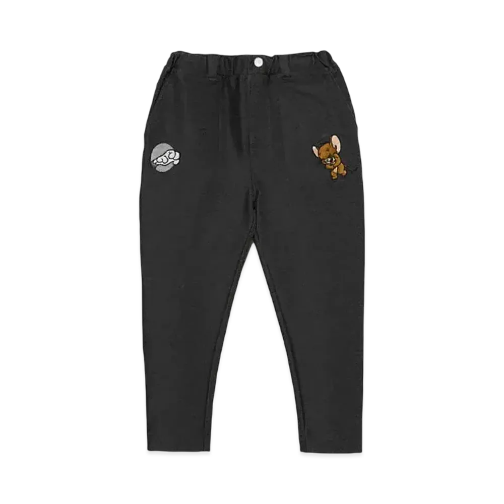 graniph x Tom and Jerry Laughing Jelly Kids Tapered Pants "Heather Black"