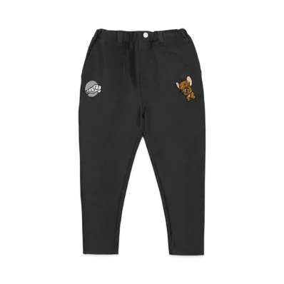 graniph x Tom and Jerry Laughing Jelly Kids Tapered Pants "Heather Black"