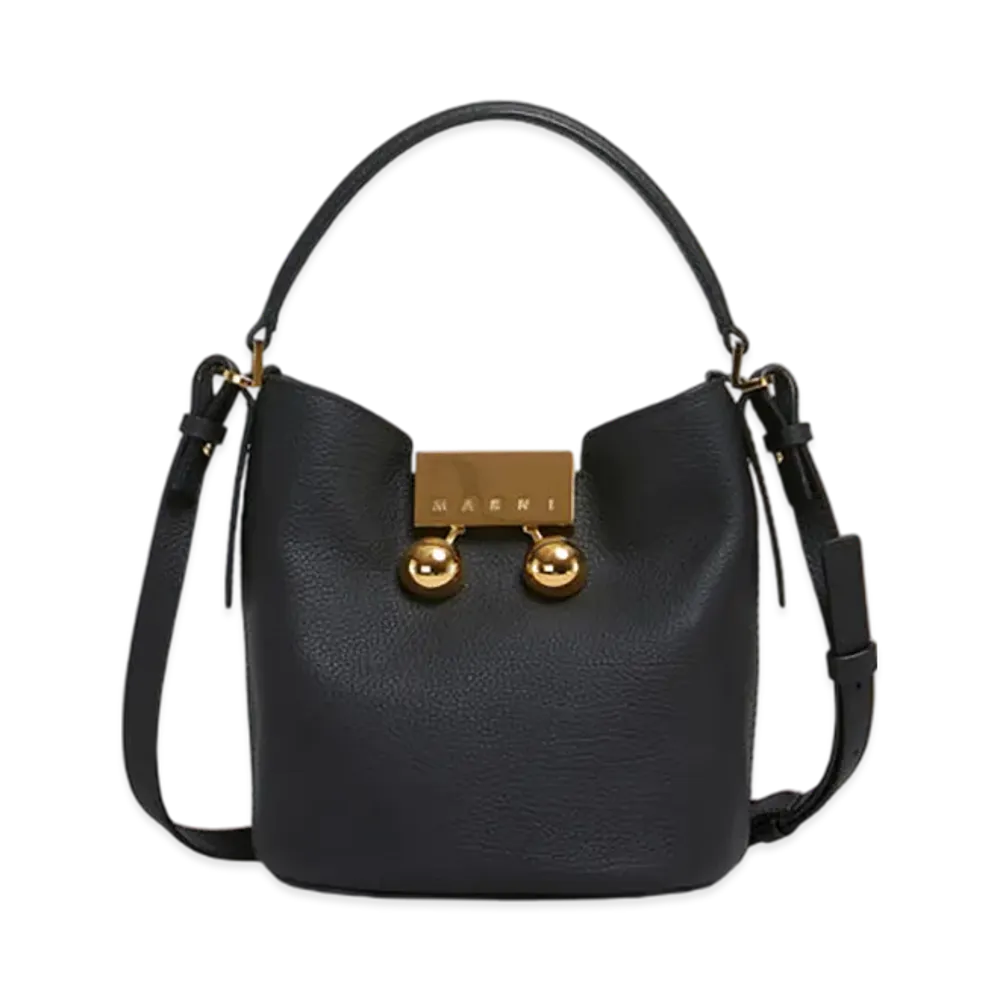 MARNI Trunkaroo Bucket Bag in Leather "Black"