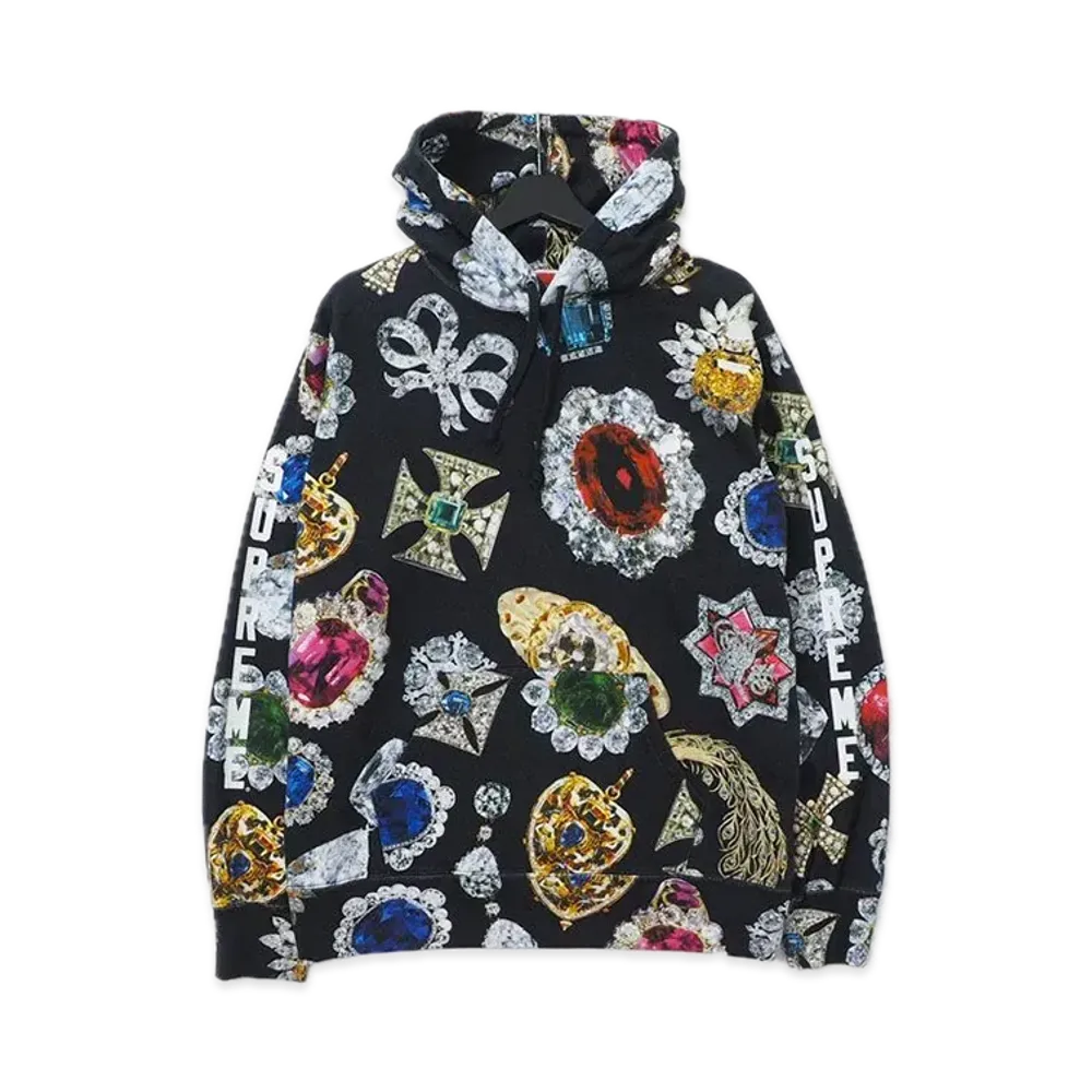 Supreme Jewels Hooded Sweatshirt "Black"