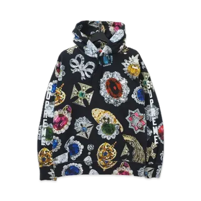 Supreme Jewels Hooded Sweatshirt "Black"