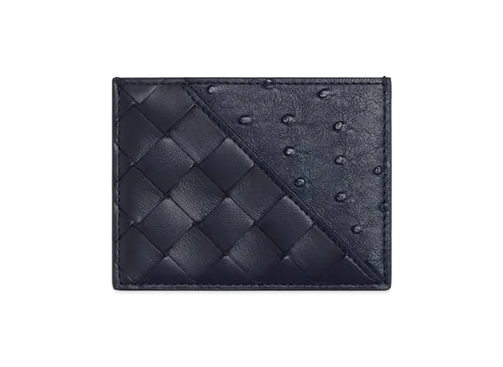 Bottega Veneta Intrecciato Diagonal Credit Card Case "Nocturnal"