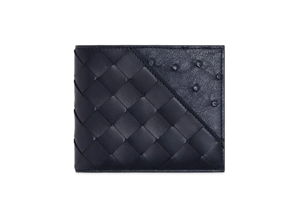 Bottega Veneta Intrecciato Diagonal Bi-fold Wallet "Nocturnal"