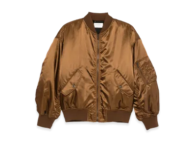 Saint Laurent Women's Satin Bomber Jacket "Brown"