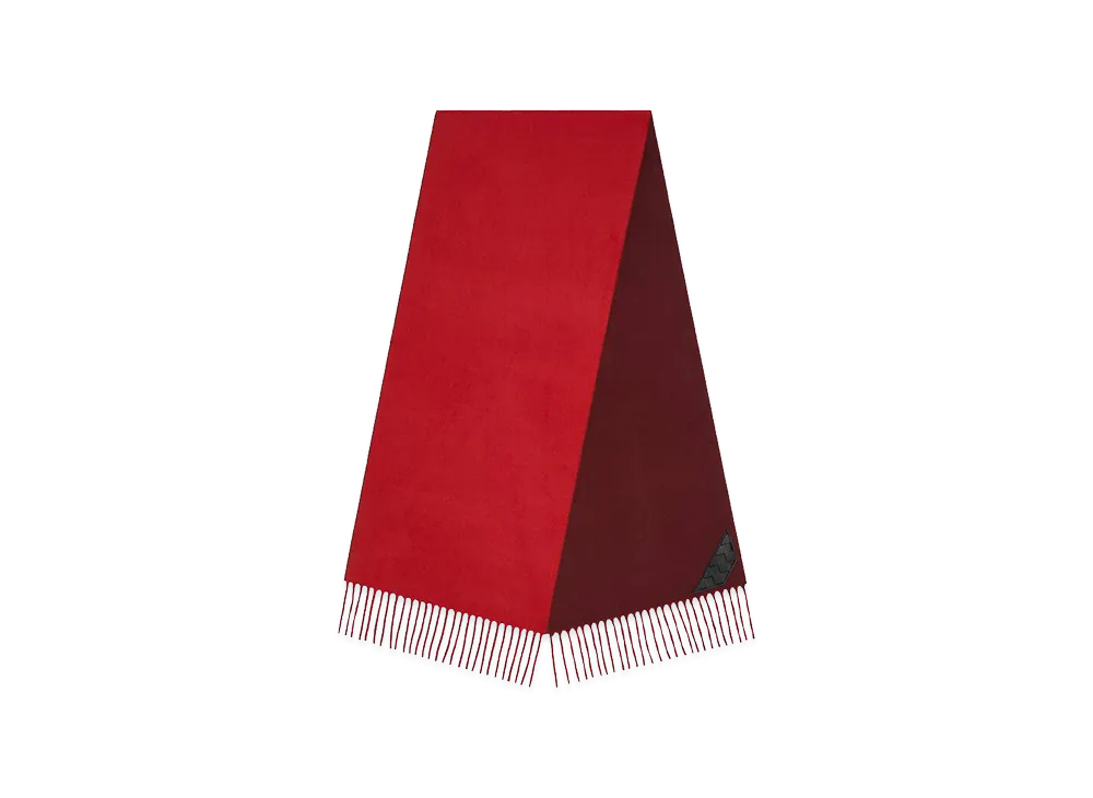 Bottega Veneta Bicolor Cashmere Scarf "Bordeaux/Red"