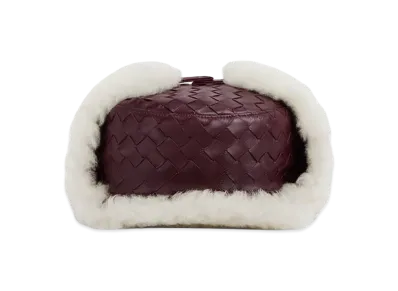 Bottega Veneta Intrecciato Leather Pilot Hat "Jam/Popcorn"