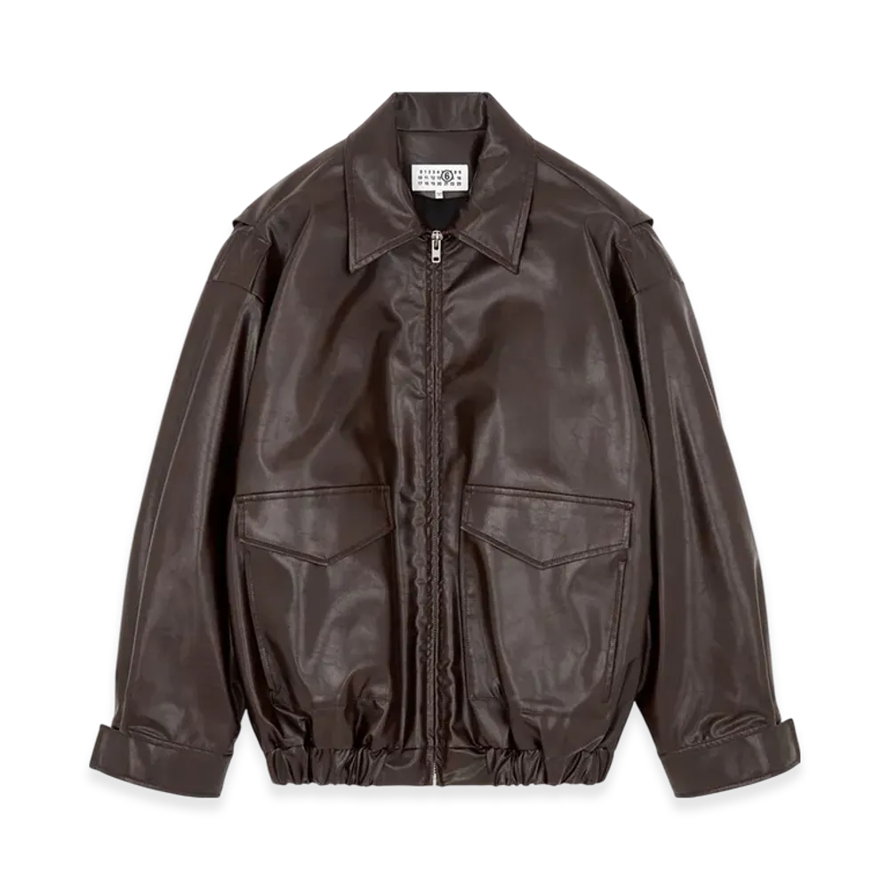 MM6 Maison Margiela Men's Faux Leather Jacket "Bordeaux"