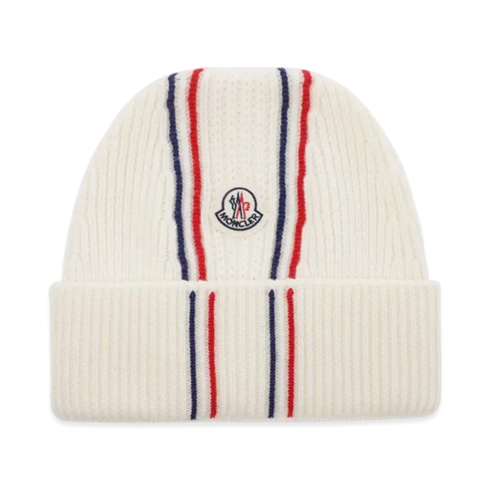 MONCLER Mens Berretto Tricot Beanie "White"