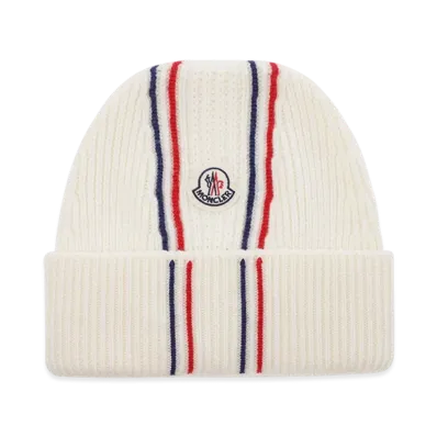 MONCLER Mens Berretto Tricot Beanie "White"
