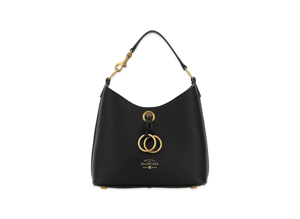 BALENCIAGA Women's Leather Carrie Handbag "Black"