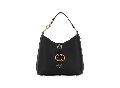 BALENCIAGA Women's Leather Carrie Handbag "Black"