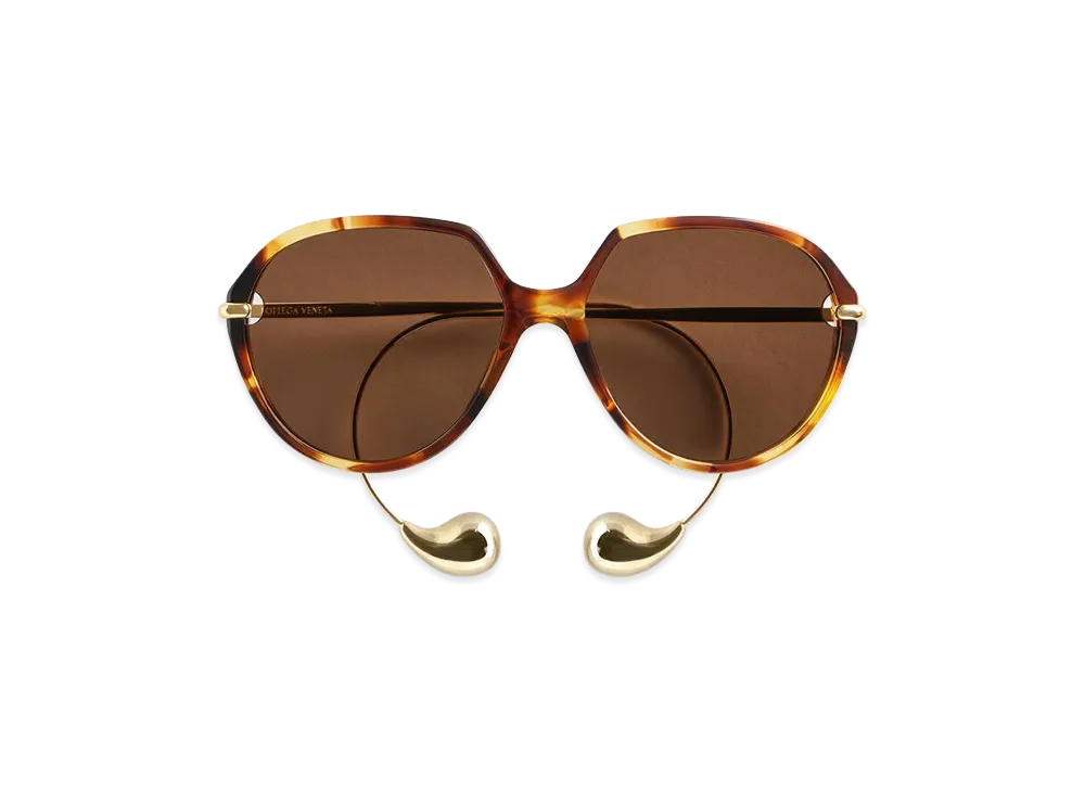Bottega Veneta Drop Square Sunglasses "Havana/Brown"