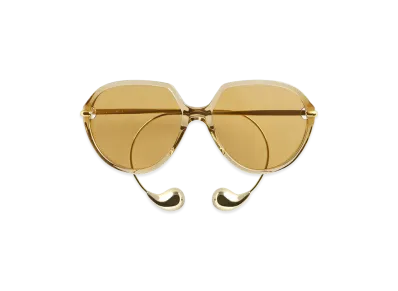 Bottega Veneta Drop Square Sunglasses "Yellow/Brown"