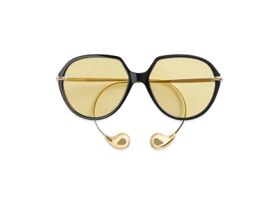 Bottega Veneta Drop Square Sunglasses "Black/Yellow"