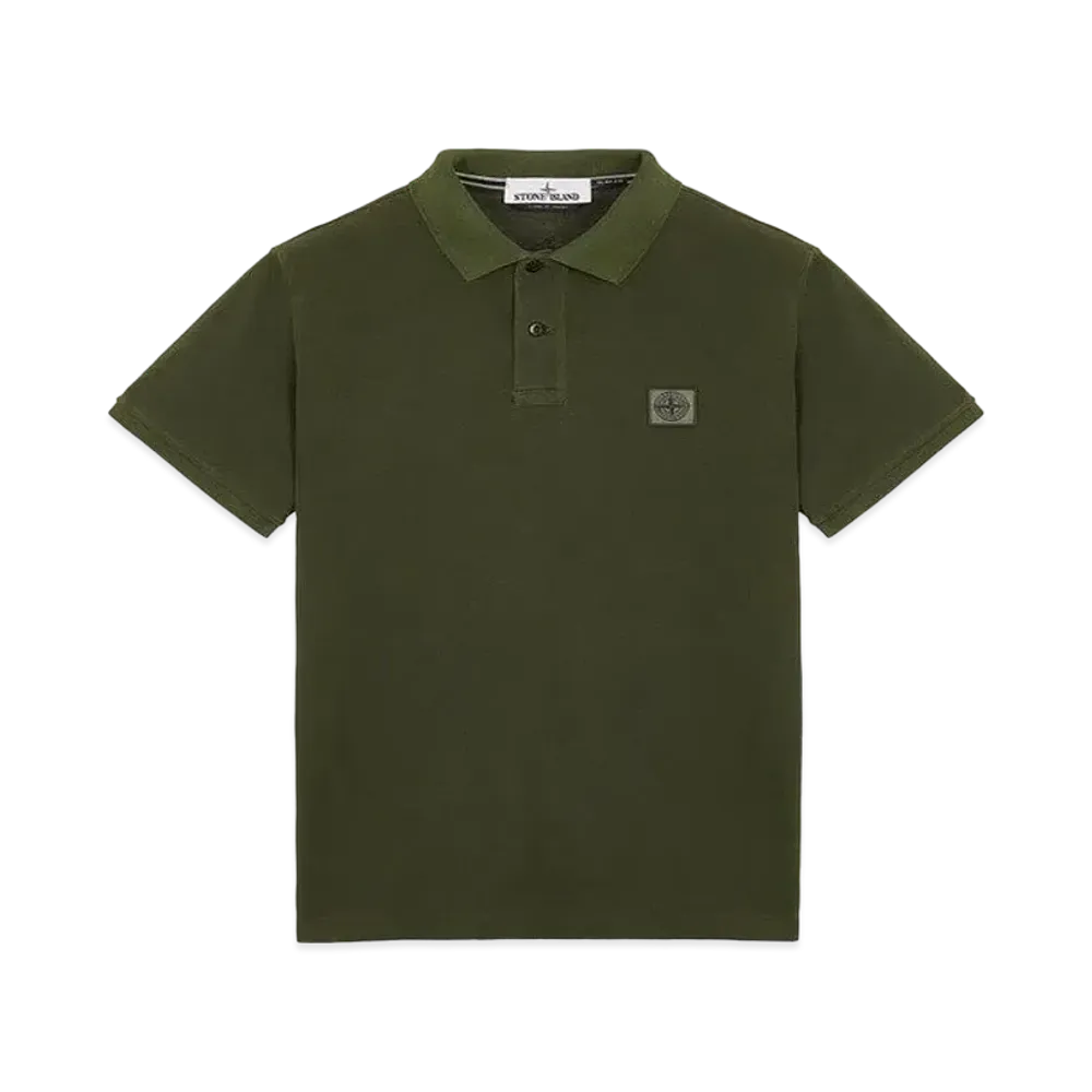 Stone Island 22S67 COTTON PIQUE PIGMENT DYED_SLIM FIT "Sage Green"
