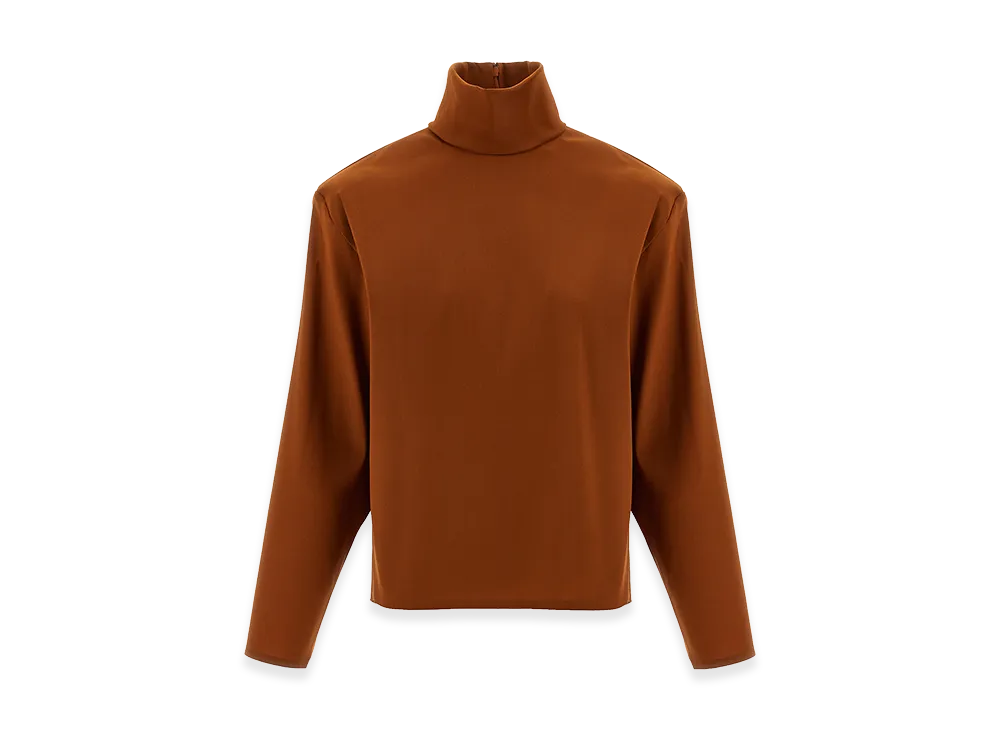 Saint Laurent Women's Structured Shoulder Sweater "Orange"