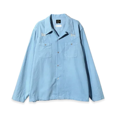 NEEDLES x ts(s) L/S Cowboy One-Up Shirt -Garment Dye "Light Blue"