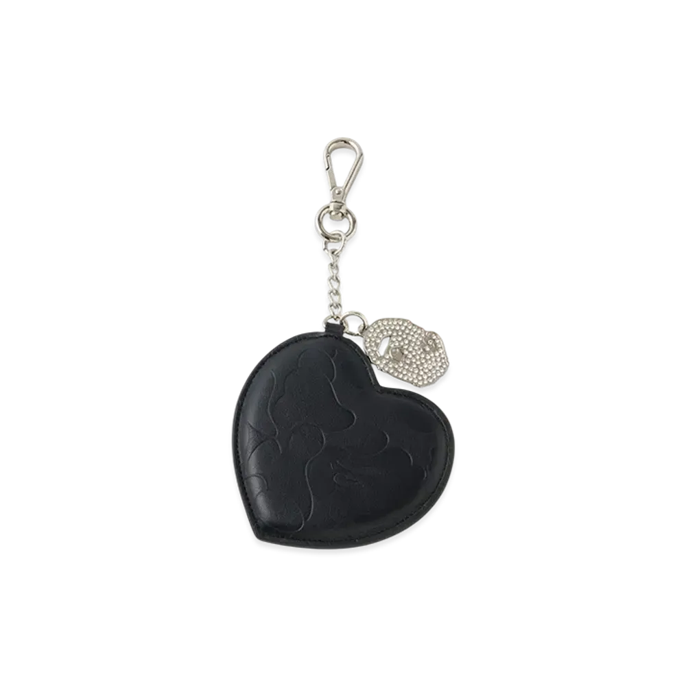 A BATHING APE x MOUSSY Heart Mirror Key Charm "Black"