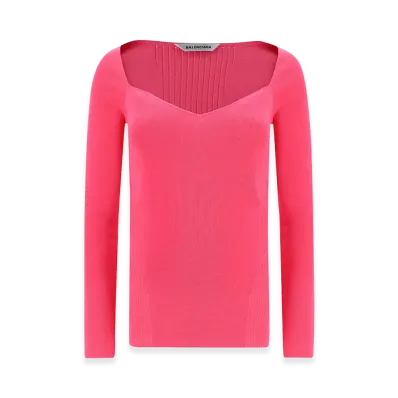 BALENCIAGA Women's Sweetheart Neck Jumper "Pink"