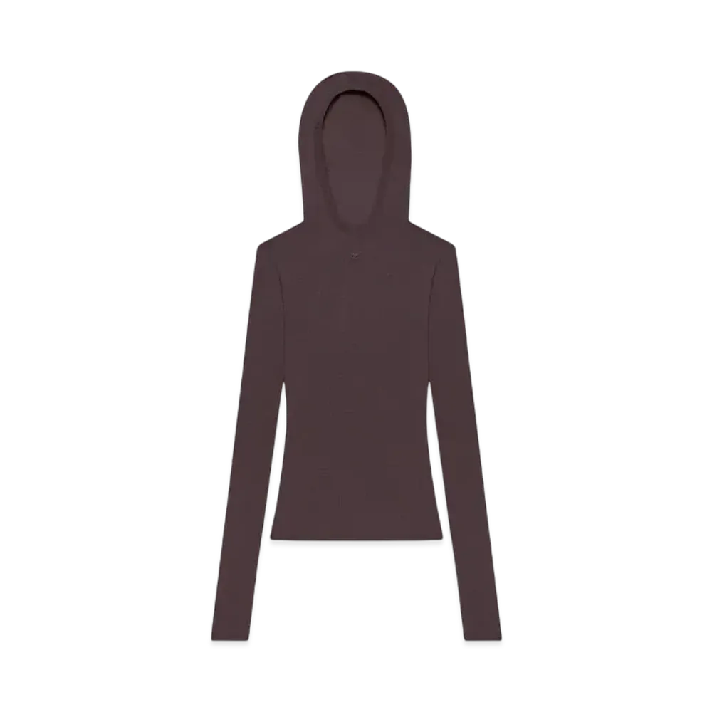 Courreges Light Knit Hoodie "Chocolate"