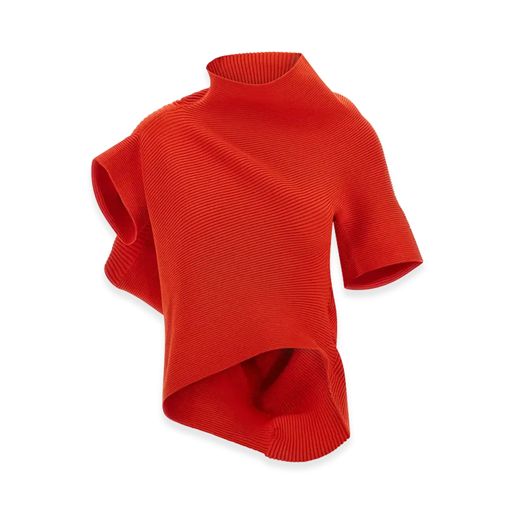 ISSEY MIYAKE Womens Life Form Top "Red"