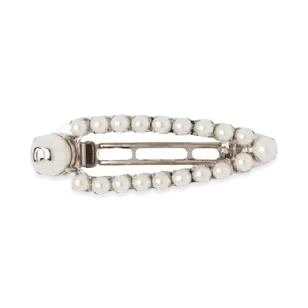 MIU MIU Pearl Miu Pearl Hair Clip "Steel Gray/Cream"