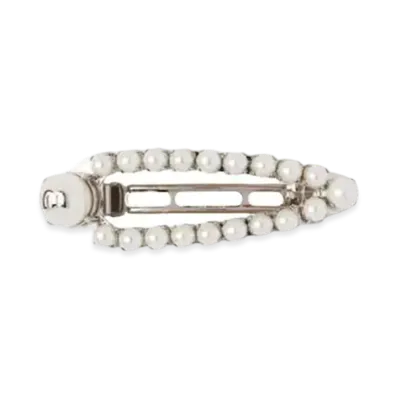 MIU MIU Pearl Miu Pearl Hair Clip "Steel Gray/Cream"