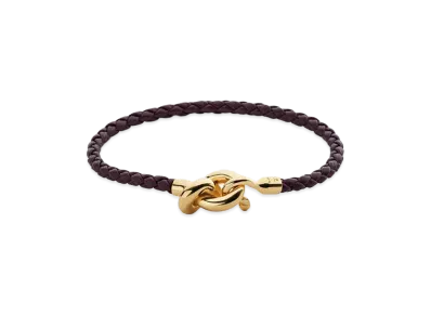 Bottega Veneta Leather Knot Bracelet "Dark Barolo"