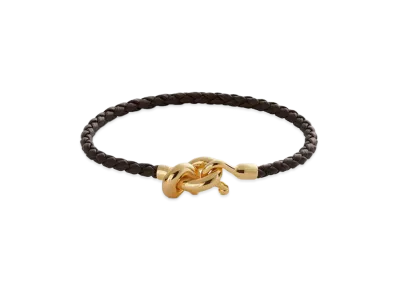 Bottega Veneta Leather Knot Bracelet "Fondente"