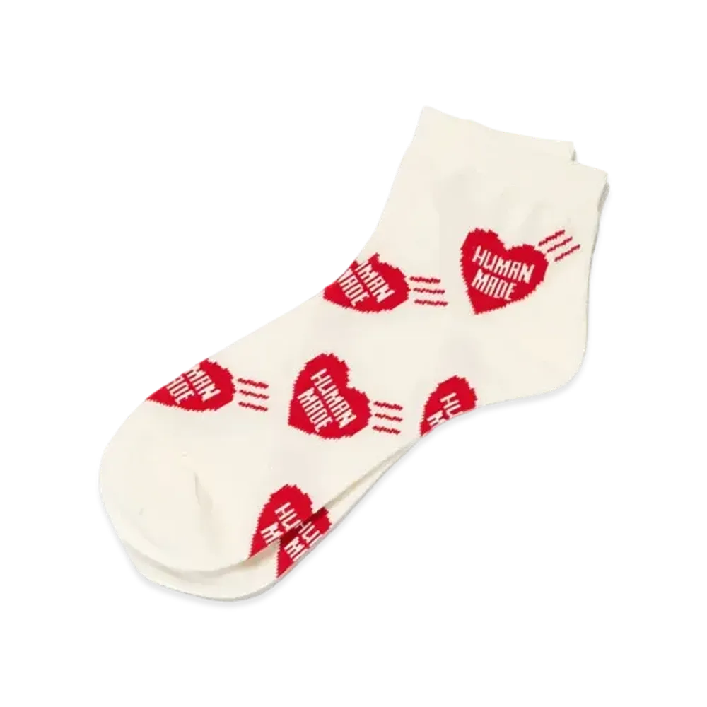HUMAN MADE Heart Short Socks "Red"