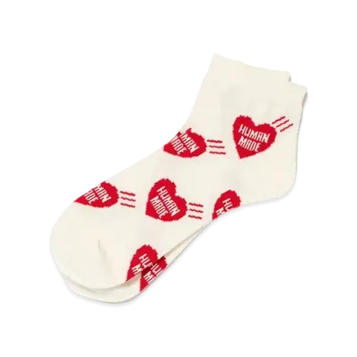 HUMAN MADE Heart Short Socks "Red"
