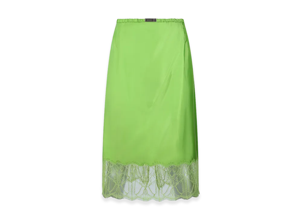 GUCCI Women's Satin Skirt "Green"
