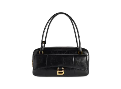 BALENCIAGA Hourglass Flat Bowling Bag "Black"