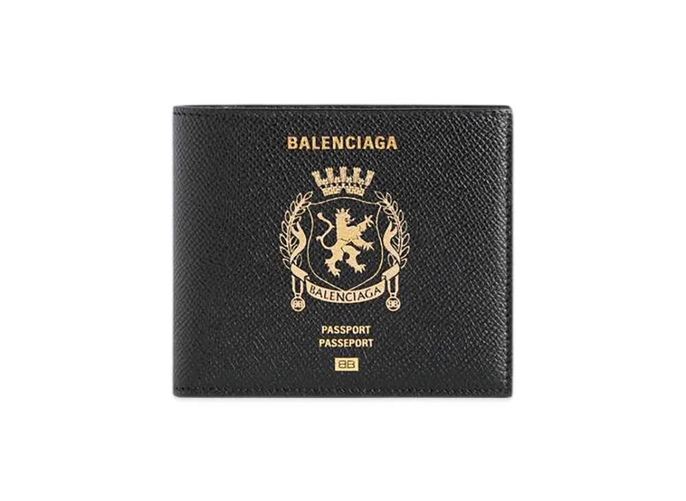 BALENCIAGA Passport Square Folded Wallet "Black"